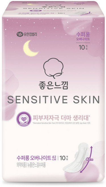 좋은느낌 센서티브 스킨 생리대 날개형, 슈퍼롱, 10개입, 1개