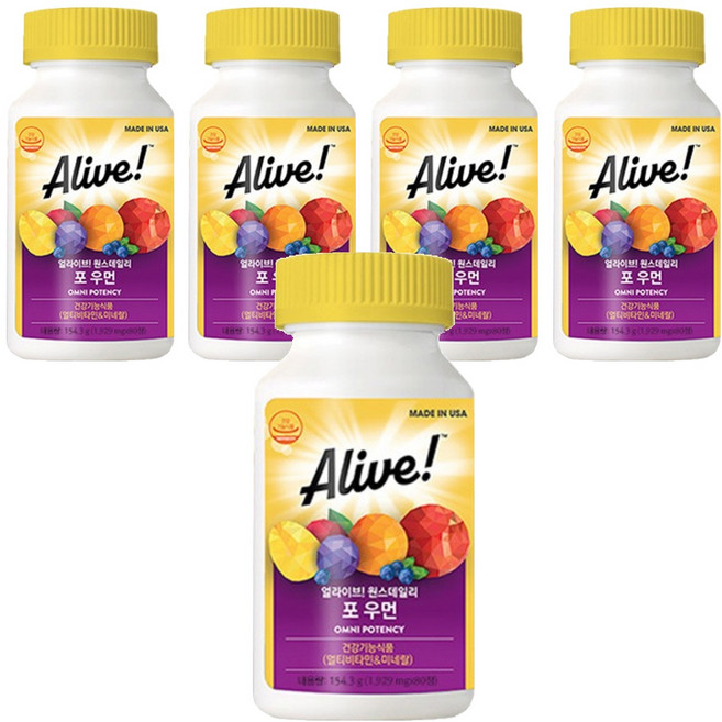 Alive 每日一次女性綜合維他命, 80錠, 5個