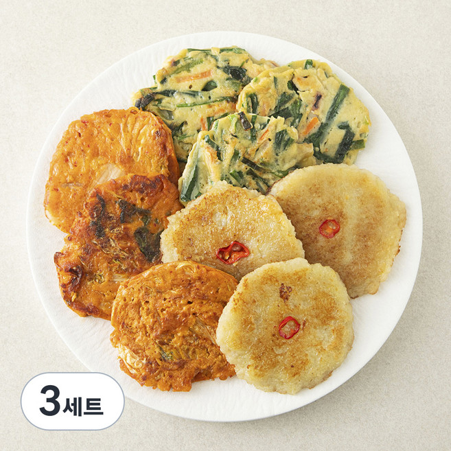 집반찬연구소 해물야채전 140g + 매콤김치전 110g + 감자전 150g, 400g, 3세트