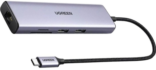 UGREEN 綠聯 七合一多功能USB-C集線器, 深灰色, 1個