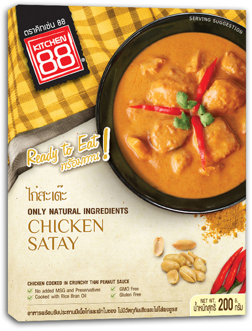 KITCHEN 88 泰式沙嗲雞即食調理包 天然食材, 200g, 1盒