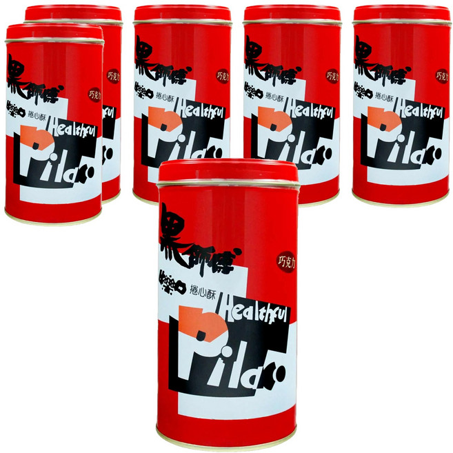 Healthful 黑師傅 巧克力口味捲心酥 香氣醇厚、口感酥脆, 400g, 6罐