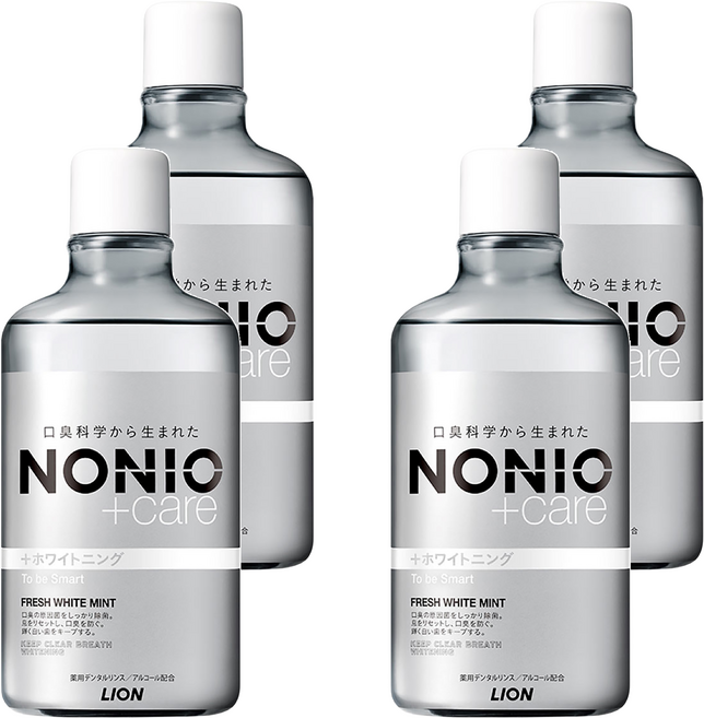 LION 獅王 NONIO 終結口氣漱口水 晶燦亮白, 600ml, 4瓶