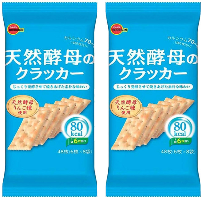 BOURBON 北日本 布如蒙酵母餅乾 48片, 147.2g, 2包