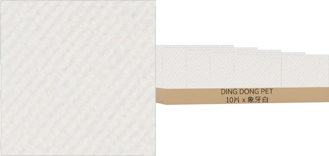 DING DONG PET 寵物防滑正方形組合地墊, 象牙白, 10入
