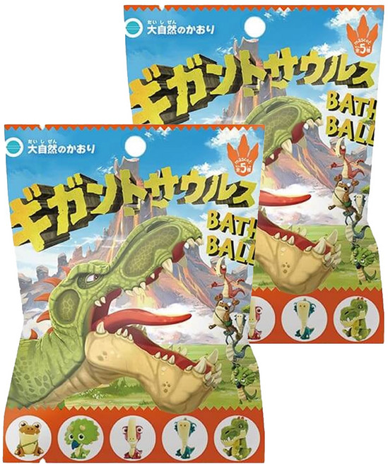 SK JAPAN 恐龍沐浴球 3歲以上適用, 75g, 2包