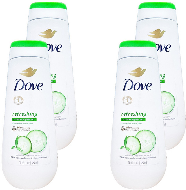 Dove 多芬 清爽水嫩沐浴露, 325ml, 4瓶