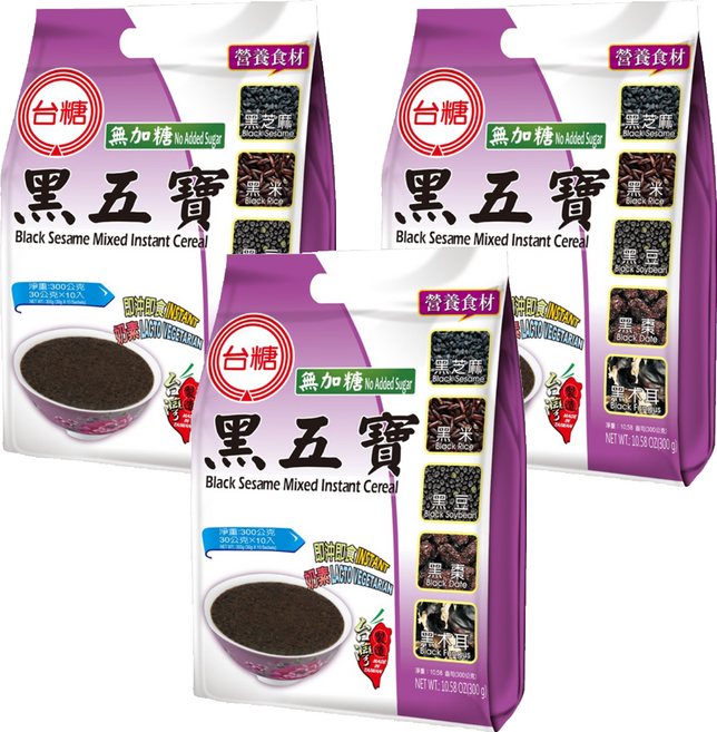 台糖 無加糖黑五寶, 300g, 3袋
