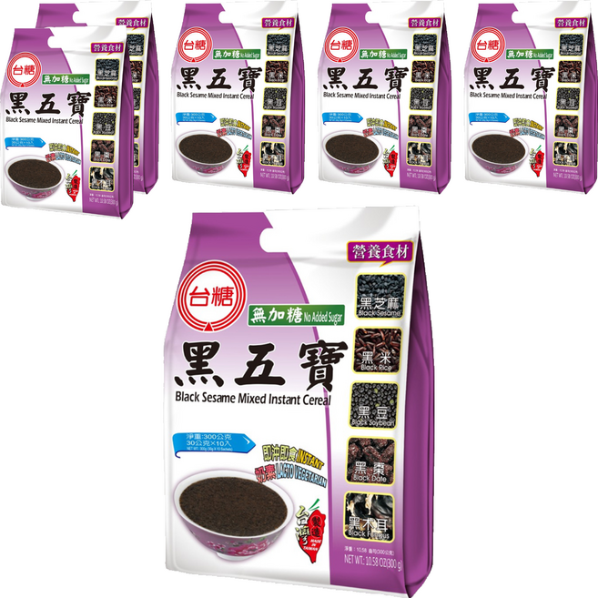 台糖 無加糖黑五寶, 300g, 6袋