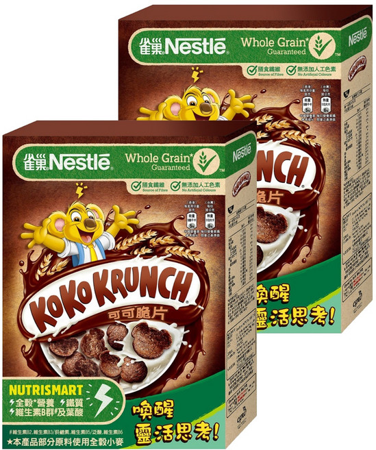 雀巢 KoKo KRUNCH 可可脆片 早餐脆片 全穀物營養 富含鈣質與膳食纖維, 330g, 2盒