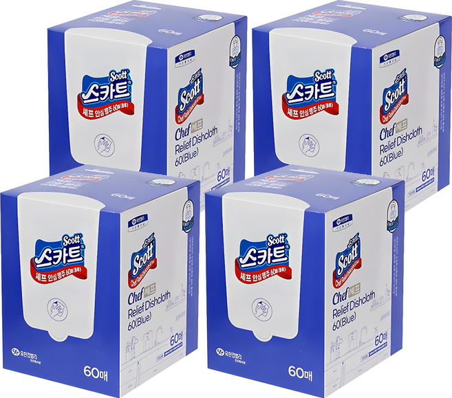 스카트 셰프 안심 행주, 60개입, 4개