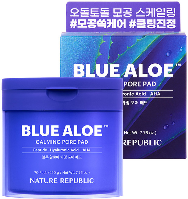 NATURE REPUBLIC 藍色蘆薈舒緩毛孔棉片