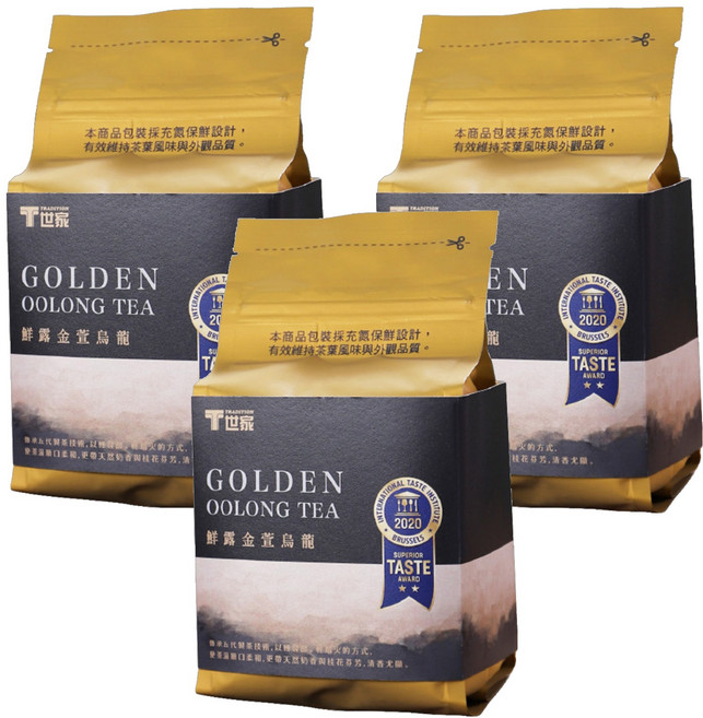 T世家 鮮露金萱烏龍茶葉, 200g, 1包, 3包