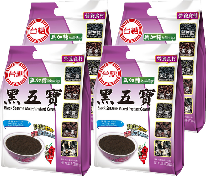 台糖 無加糖黑五寶, 300g, 4袋