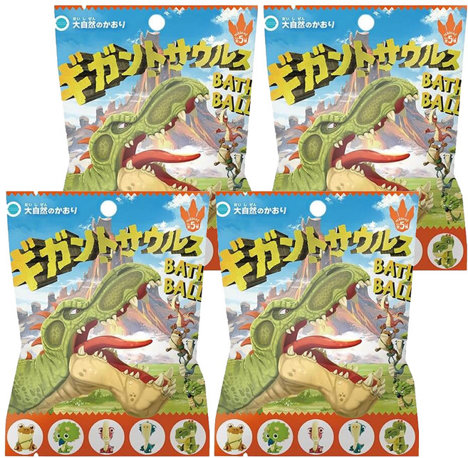 SK JAPAN 恐龍沐浴球 3歲以上適用, 75g, 4包
