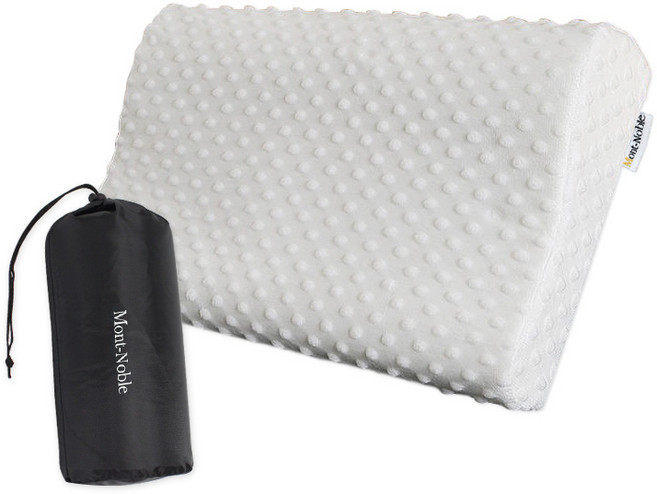 몽트노블 포터블 메모리폼 캠핑 베개 + 커버 + 파우치, 화이트, 1개