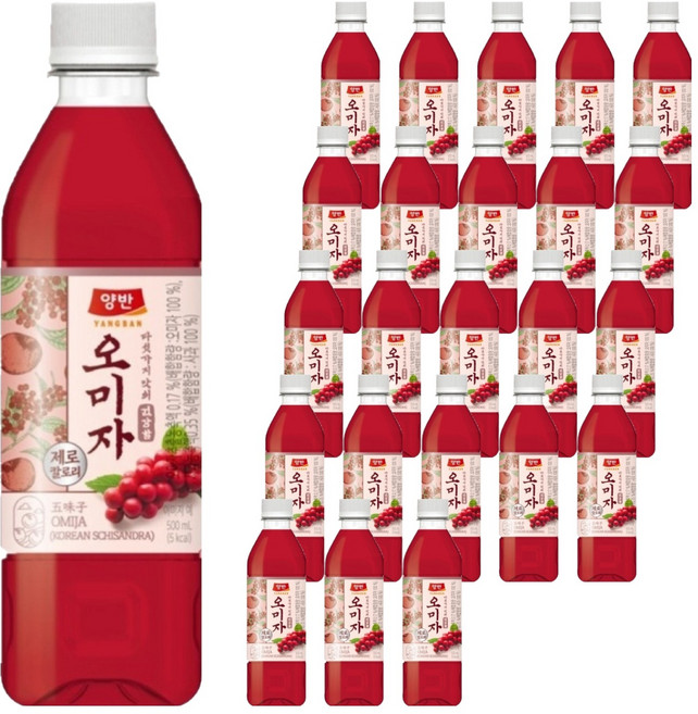 양반 오미자 음료, 500ml, 24개
