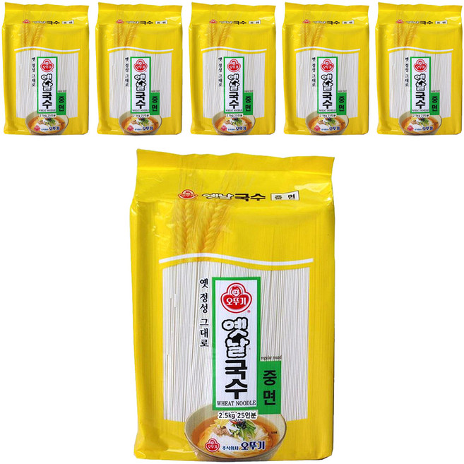 오뚜기옛날 국수 중면, 2.5kg, 6개