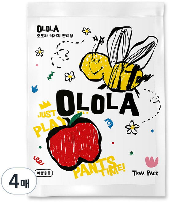 OLOLA 허니잠 팬티형 체험팩 샘플 낮밤 아기기저귀, 빅형(Big), 4매