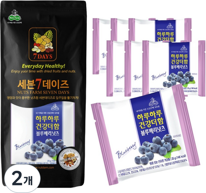 넛츠팜 하루하루 건강더함 블루베리넛츠 7p, 175g, 2개