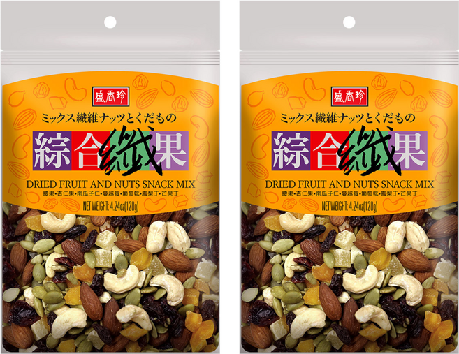 盛香珍 綜合纖果, 120g, 2包