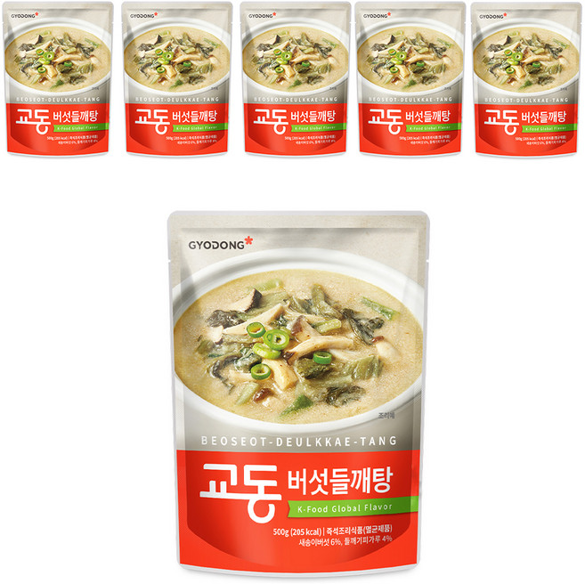 교동식품 버섯들깨탕, 500g, 6개