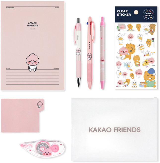KAKAO FRIENDS 書寫文具組, Apeach, 1組