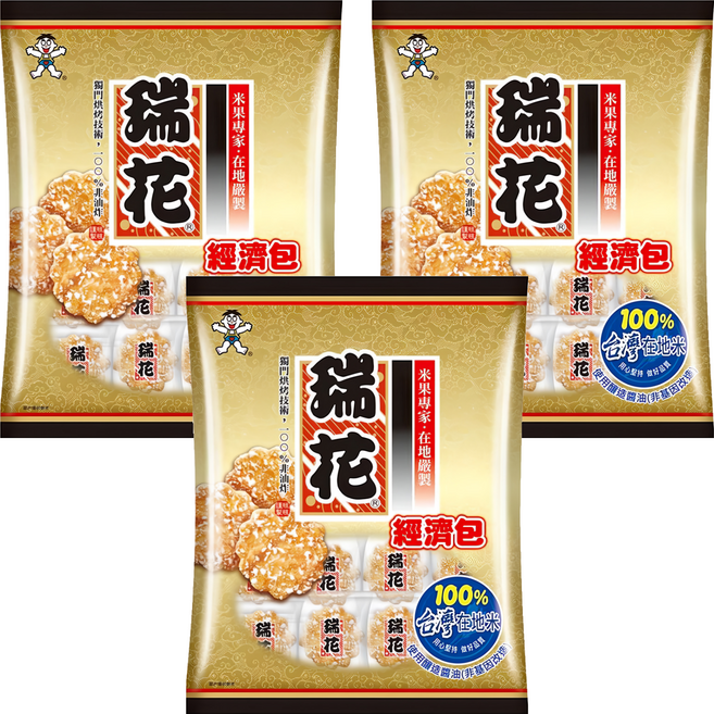 旺旺 瑞花經濟包, 350g, 3袋