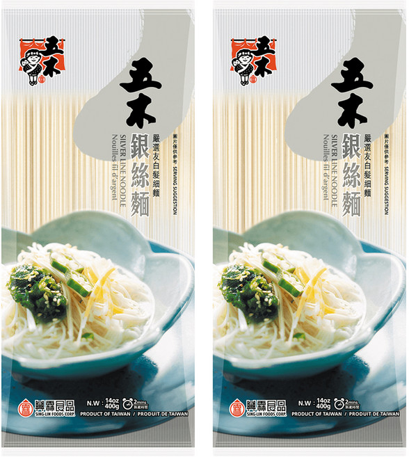 五木 銀絲麵 純素, 400g, 2包