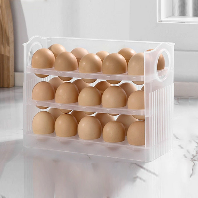 존글로벌 자동오픈 냉장고 계란 트레이, 투명, 1개