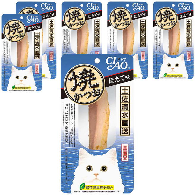 INABA CIAO 啾嚕 鰹魚燒魚柳條, 干貝風味, 25g, 6包