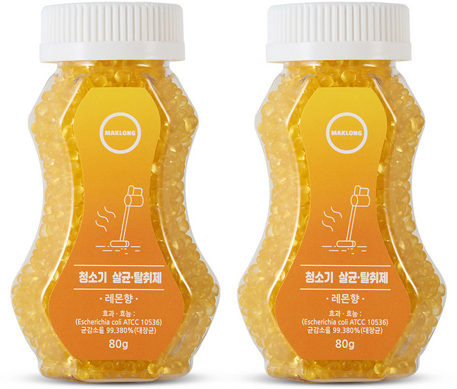 마크롱 청소기 살균 탈취제 레몬향 본품, 80g, 2개