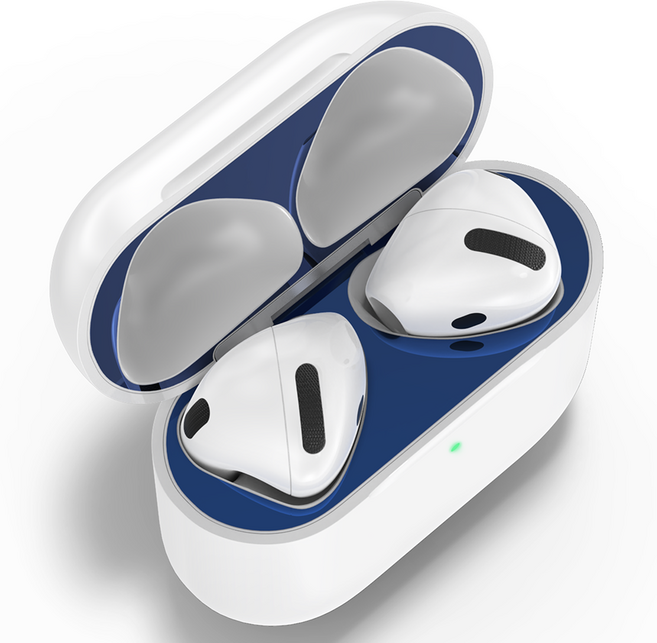 요거 메탈 에어팟 철가루 방지 스티커, 블루, 2개