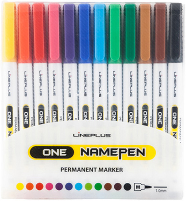 라인플러스 원 네임펜 세트, 혼합색상, 12개