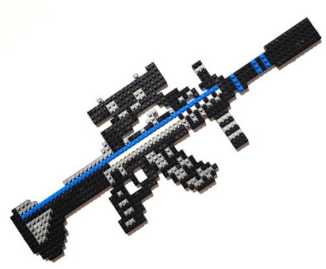 blocktong 鑽石刀槍積木製作組 59, 1個, 黑色 + 灰色 + 藍色