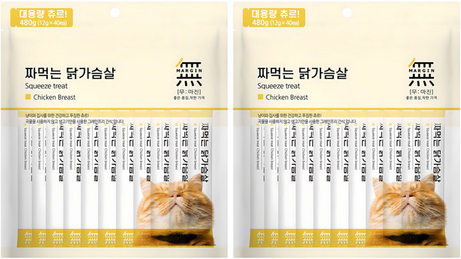 무마진 고양이 짜먹는 간식 40p, 닭가슴살, 480g, 2개