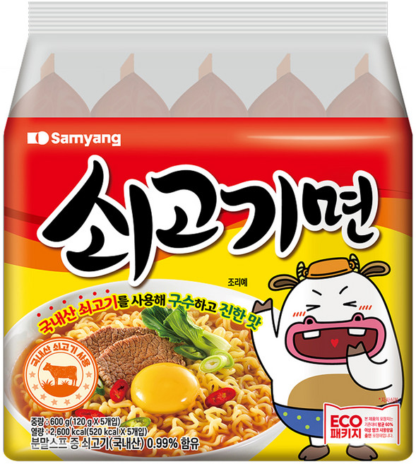 삼양 쇠고기면 120g, 5개