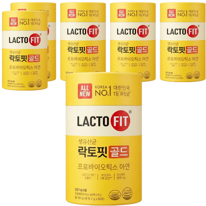 Chong Kun Dang 鍾根堂 LACTO-FIT 大童與成人款 益生菌粉狀食品, 50包, 2g, 6罐
