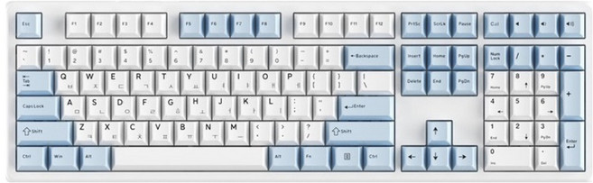 다얼유 유무선 108키 3모드 연결 블루투스 기계식 키보드 드림축, 오로라 스카이, DK108 Pro, 제조사축