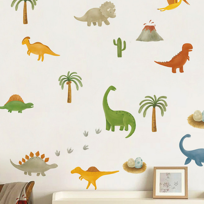 아카시아봉봉 벽지 손상없는 벽지스티커 3종 세트, 쥬라기월드