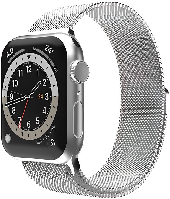 SINJIMORU Apple Watch 相容米蘭式錶帶, 銀色, 1個