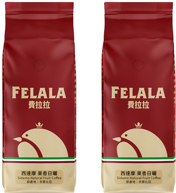 FELALA 費拉拉 西達摩 果香日曬 咖啡豆, 454g, 2包