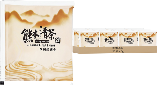 熊本清茶 木柵鐵觀音立體茶包, 3g, 50包, 1盒