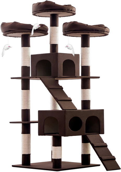 HeLLO Mangchi 頂級大型貓咪編織貓爬架 DS8896, 1個, 棕色