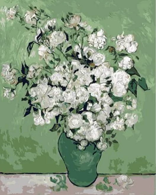 ArtLife 藝術生活 數字油畫DIY DT101 50 x 40cm, 梵谷 白玫瑰, 1組