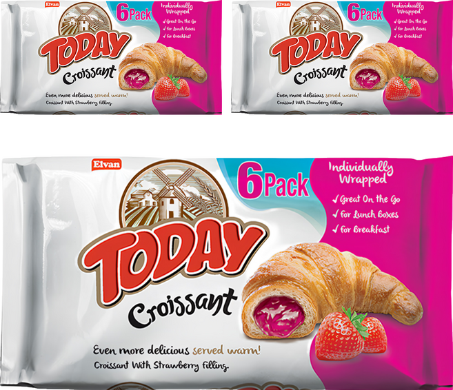 土耳其 TODAY 可頌麵包 草莓味, 3包, 270g