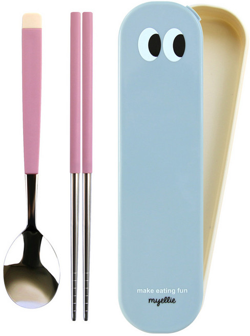 보네르 주니어 수저세트, 핑크, 젓가락 + 스푼 + 케이스, 1세트