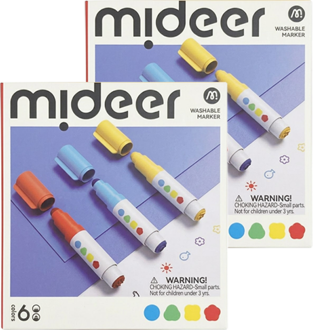 mideer 圓頭印章水彩筆, 2組