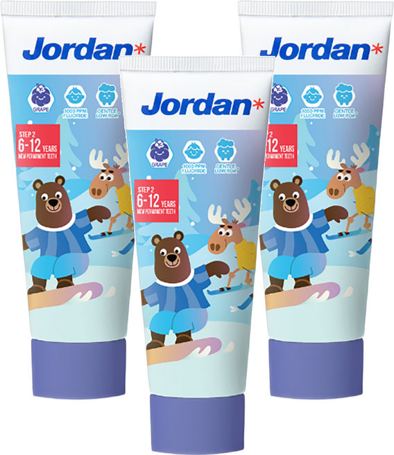 JORDAN清新水果味兒童牙膏, 75g, 1入, 3條
