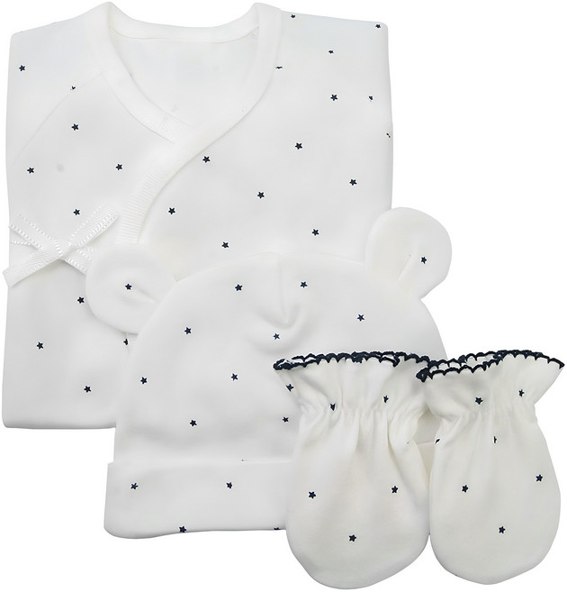베이비베어 스타 배냇저고리+손싸개+신생아 모자 - 3종세트